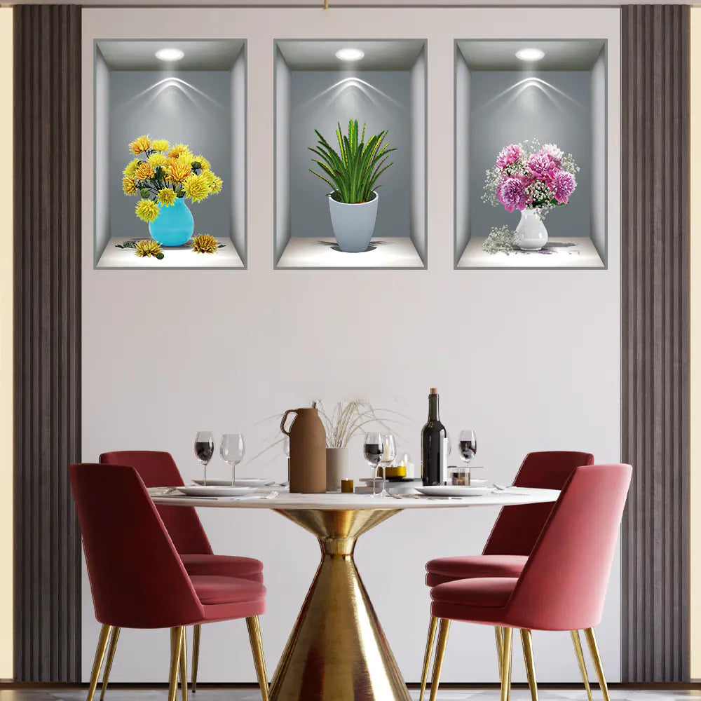 3D Effect Self-Adhesive Plant Wall Art Decor