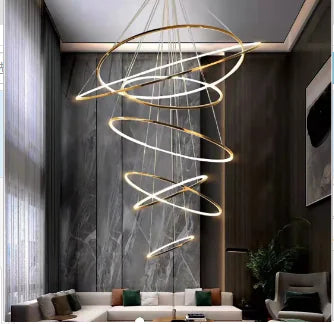 Spiral LED Ring Chandelier