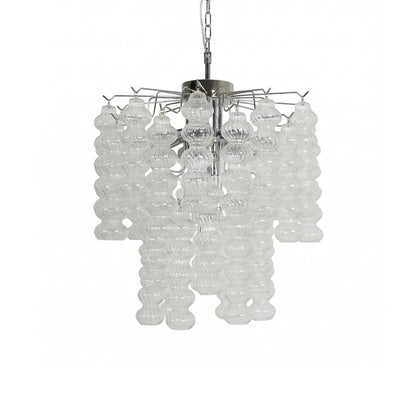 Vertical Textured Glass Bead Chandelier