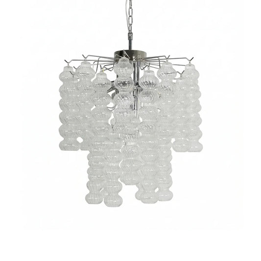 Vertical Textured Glass Bead Chandelier