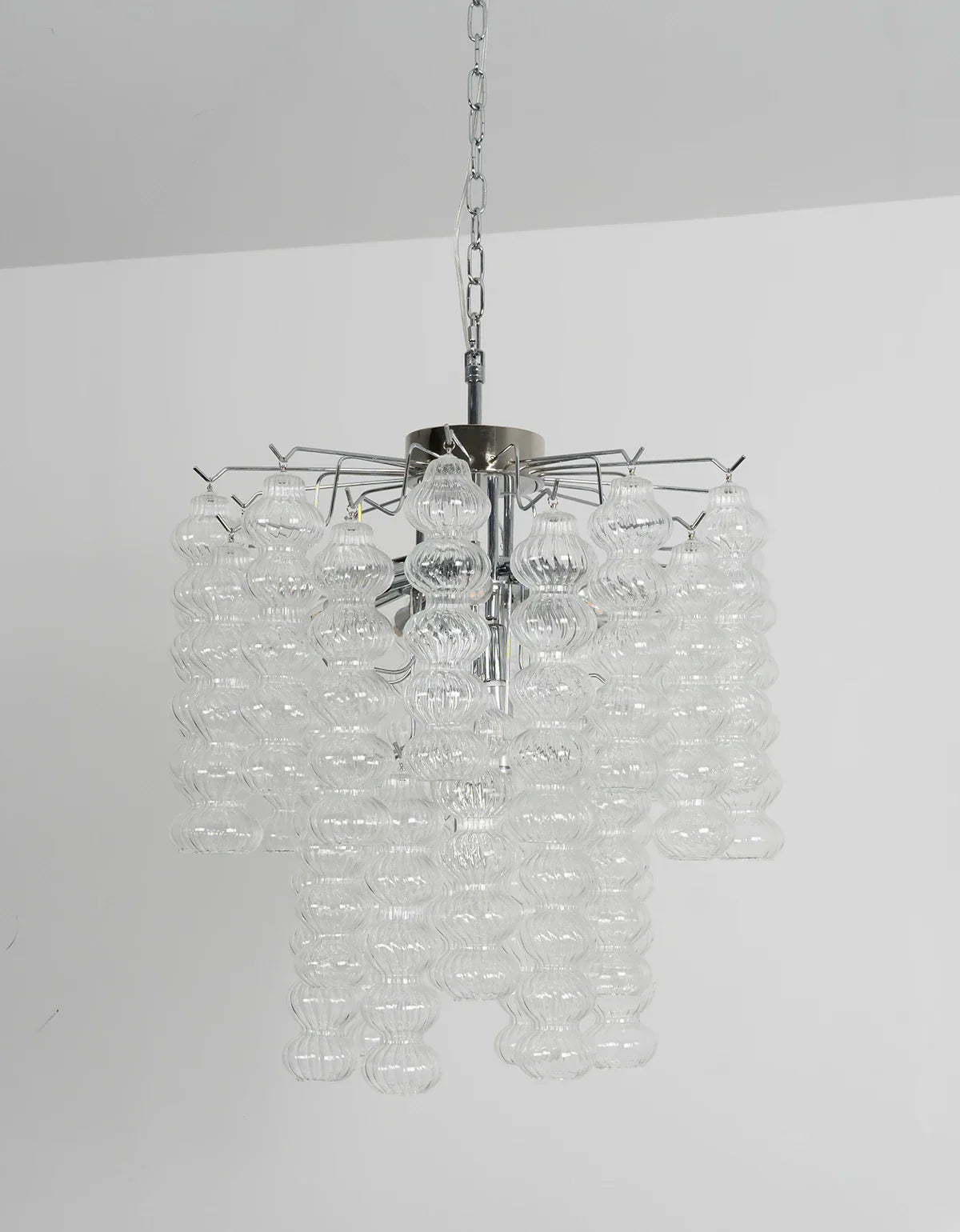 Vertical Textured Glass Bead Chandelier