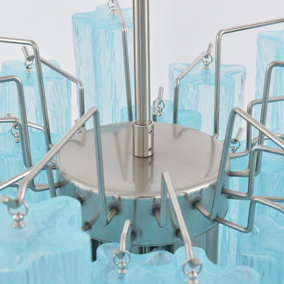 Azzurro Vetro Tube Chandelier