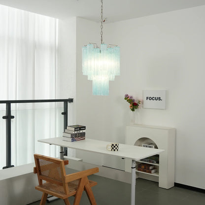 Azzurro Vetro Tube Chandelier