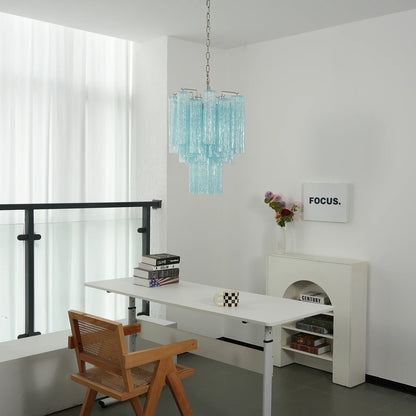 Azzurro Vetro Tube Chandelier