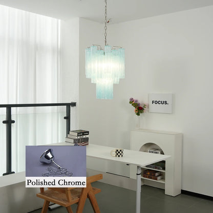 Azzurro Vetro Tube Chandelier