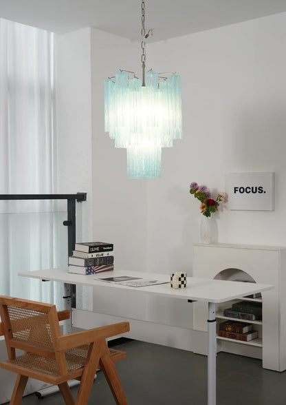 Azzurro Vetro Tube Chandelier