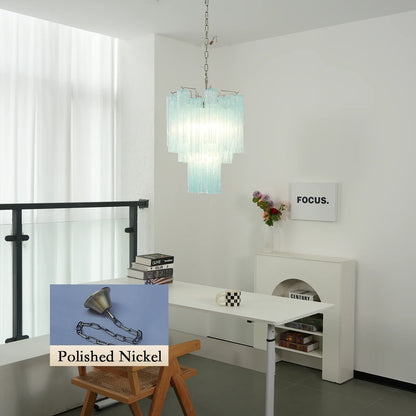 Azzurro Vetro Tube Chandelier