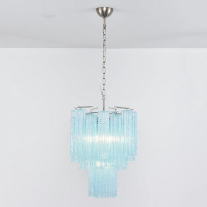 Azzurro Vetro Tube Chandelier