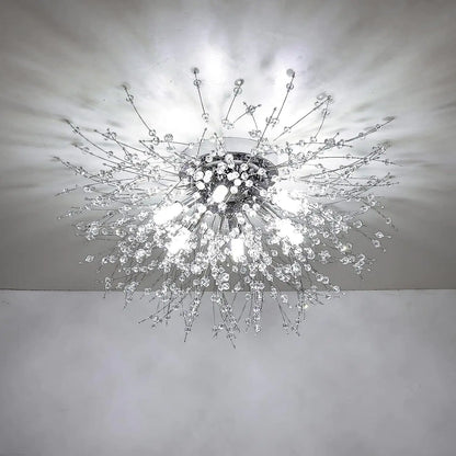 Silver Crystal Recessed Chandelier