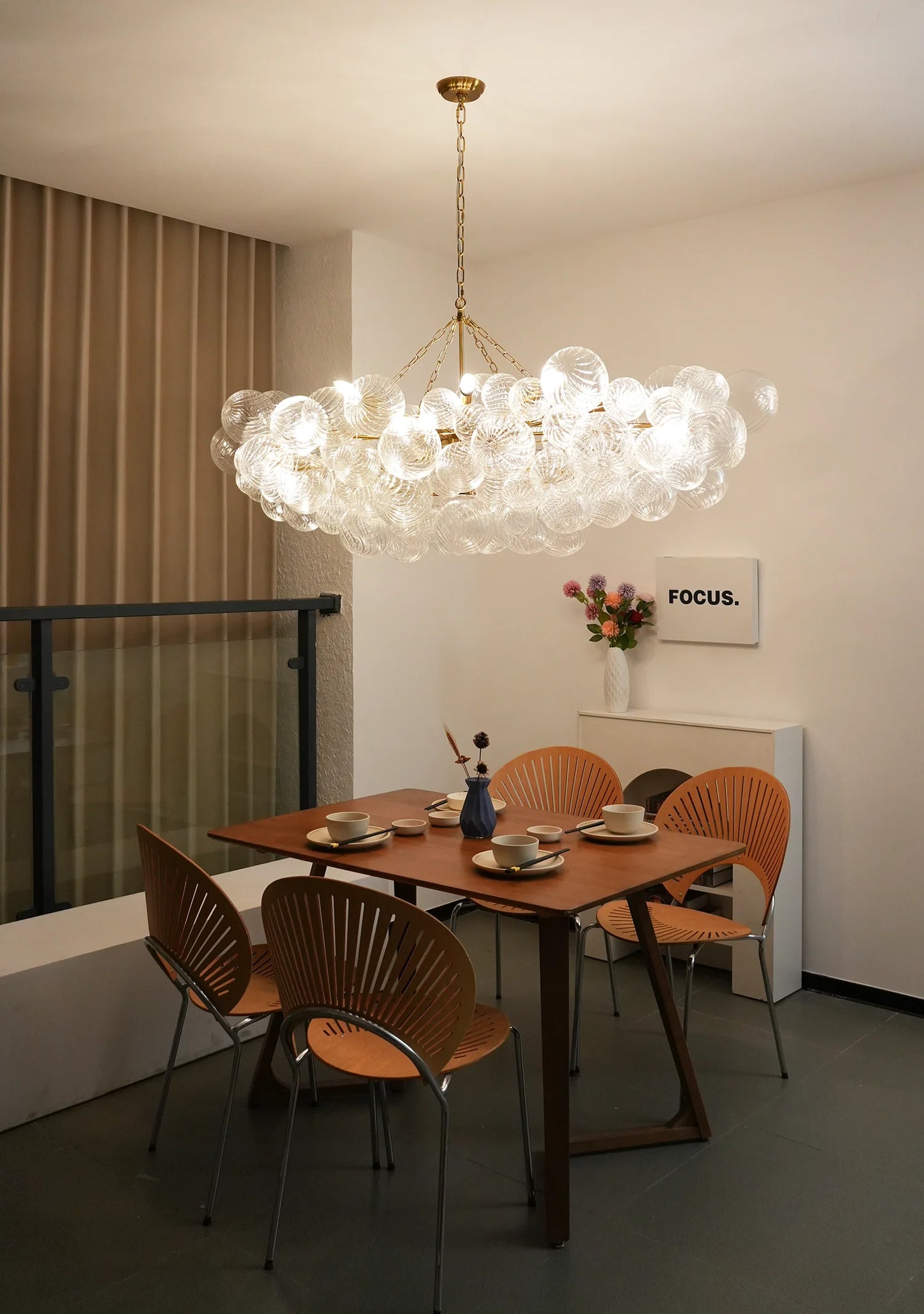 Crystal Bubble Orb Chandelier