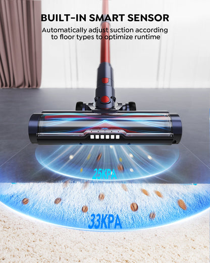 Buture VC50 Red Cordless Vacuum Cleaner | 450W 33KPA
