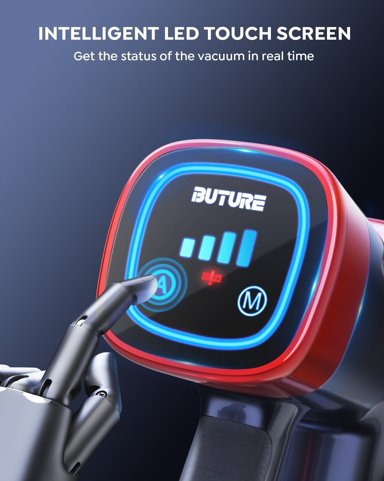 Buture VC50 Red Cordless Vacuum Cleaner | 450W 33KPA