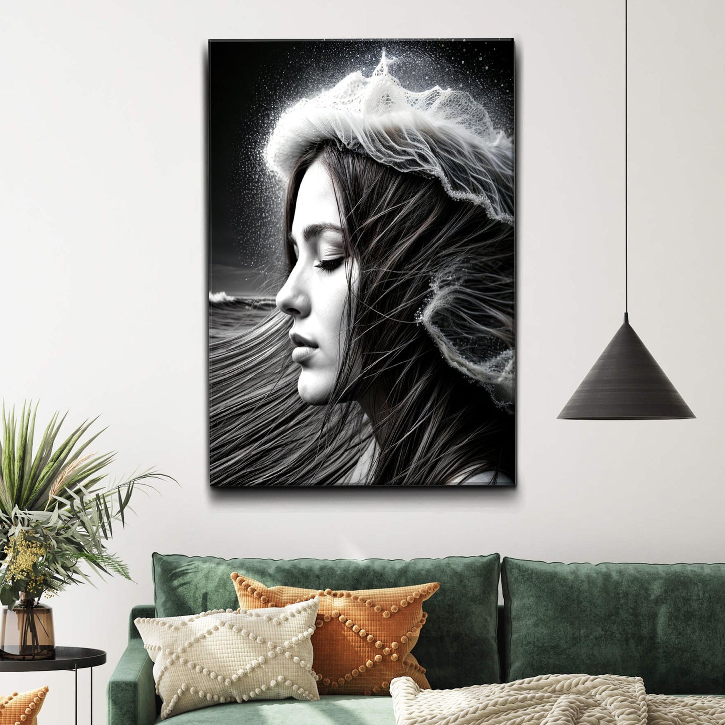 Serenity in Black & White – Woman Study Wall Art