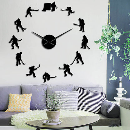 Frameless DIY Wall Clock 3D Mirror Wall Sticker