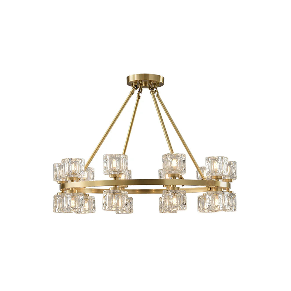Golden Prism Crystal Chandelier