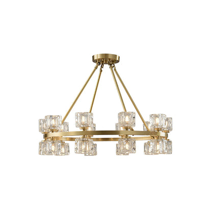Golden Prism Crystal Chandelier