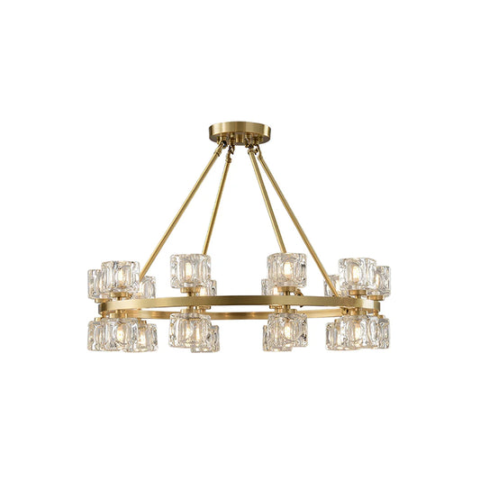 Golden Prism Crystal Chandelier
