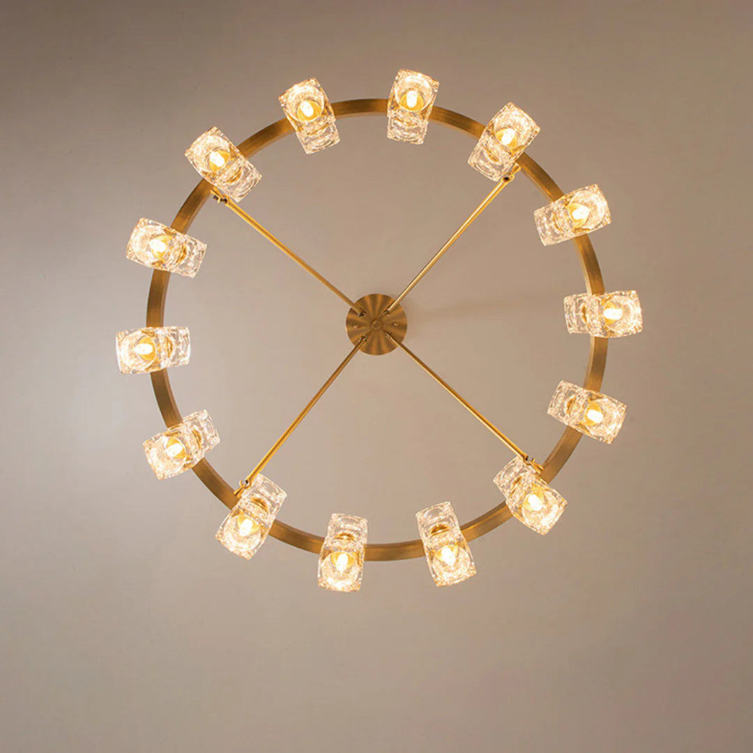 Golden Prism Crystal Chandelier