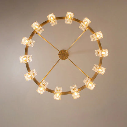 Golden Prism Crystal Chandelier
