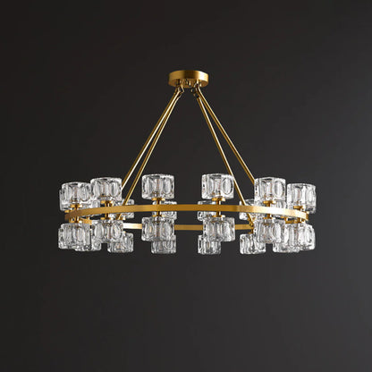 Golden Prism Crystal Chandelier
