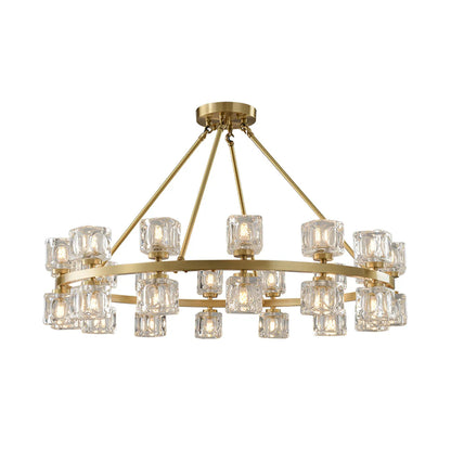 Golden Prism Crystal Chandelier