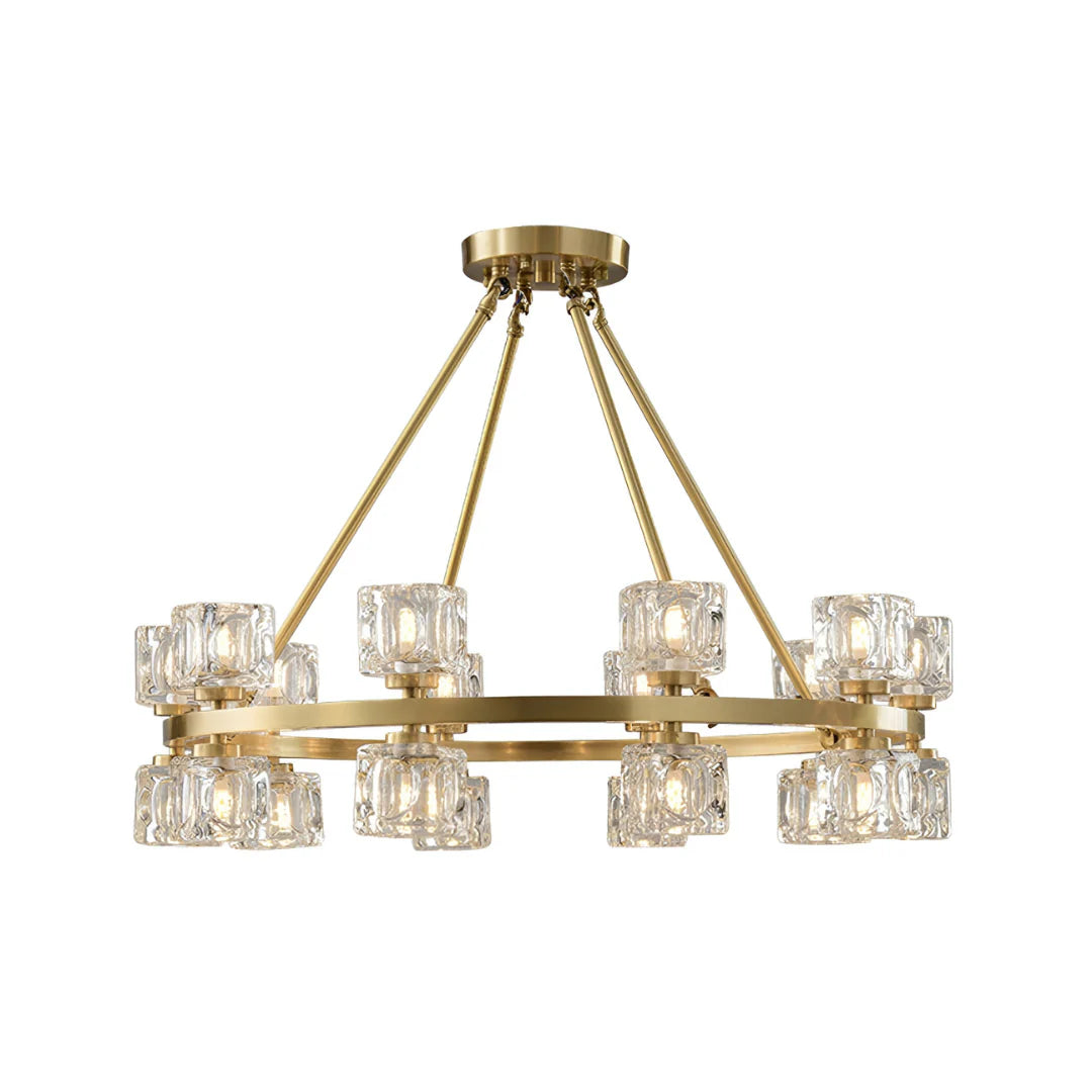 Golden Prism Crystal Chandelier