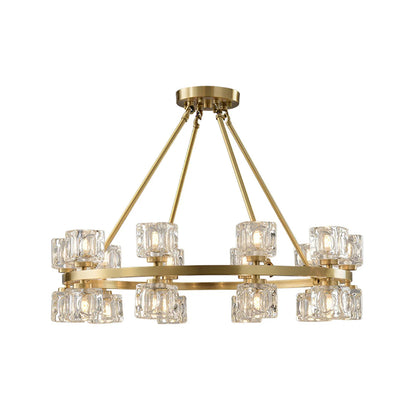 Golden Prism Crystal Chandelier