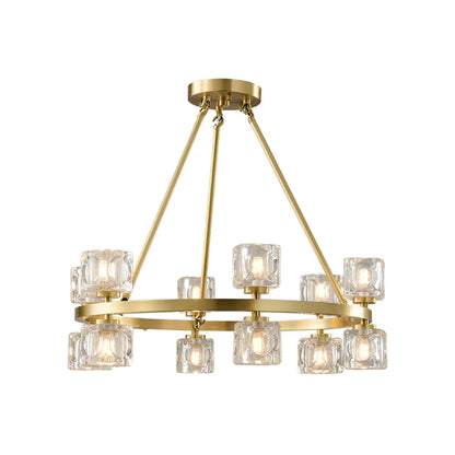 Golden Prism Crystal Chandelier