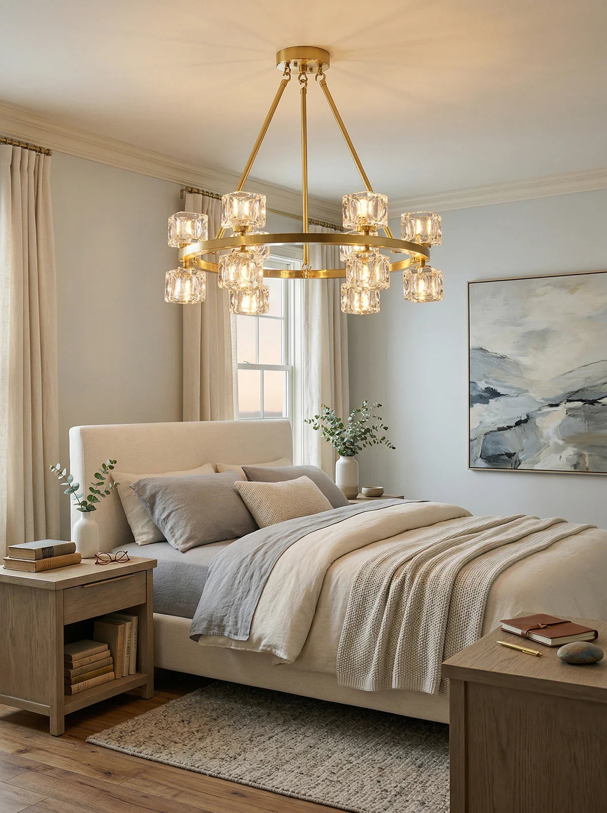 Golden Prism Crystal Chandelier