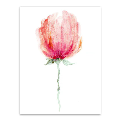 Nordic Floral Canvas Painting - Modern Rose Wall Art