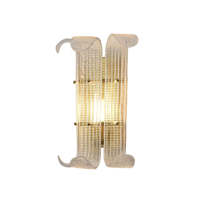 Curved Textured Glass Wall Sconce
