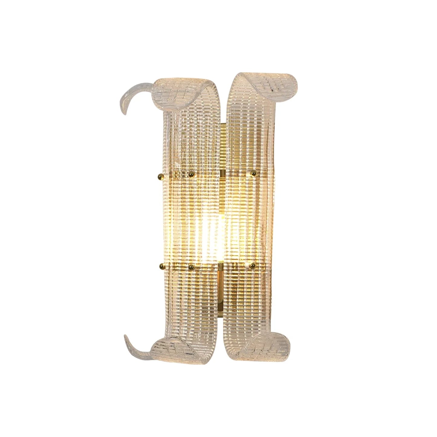 Curved Textured Glass Wall Sconce