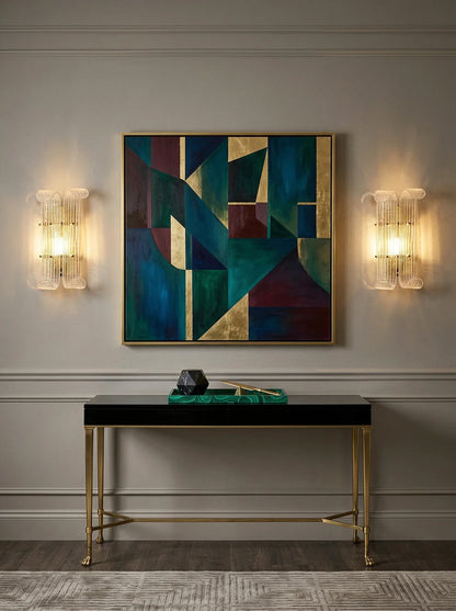 Curved Textured Glass Wall Sconce