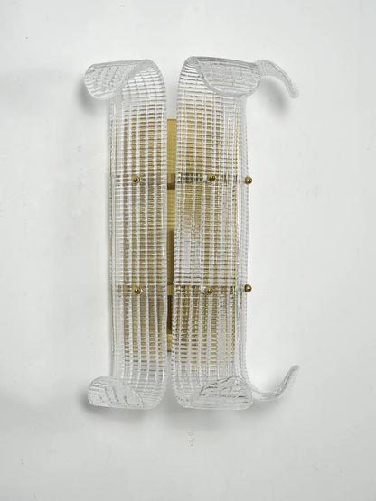 Curved Textured Glass Wall Sconce
