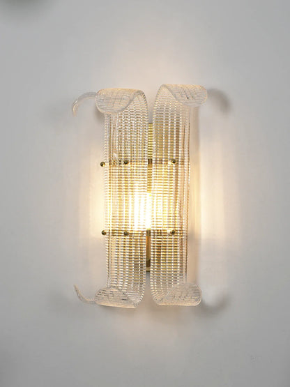 Curved Textured Glass Wall Sconce
