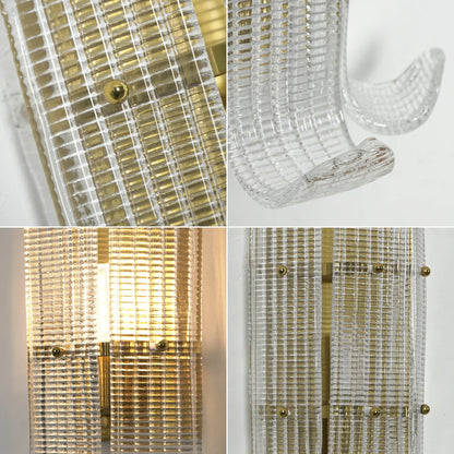 Curved Textured Glass Wall Sconce