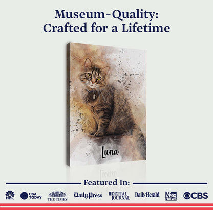 Personalized Cat Watercolor Art