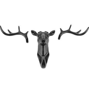 Black Deer Head Wall Hook