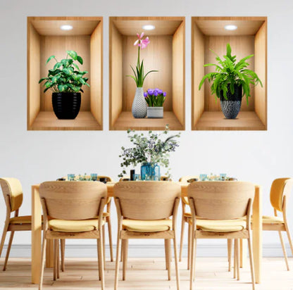 3D Effect Self-Adhesive Plant Wall Art Decor