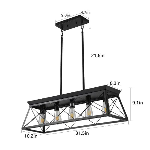 Farmhouse 5-Light Metal Chandelier