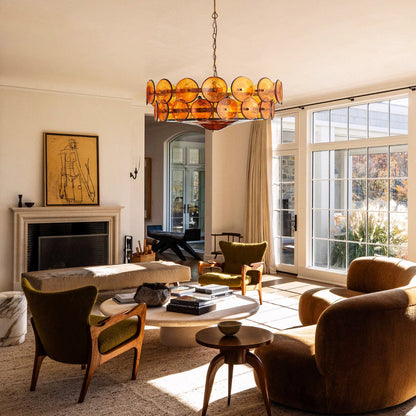Luxe Solaris Murano Disc Chandelier