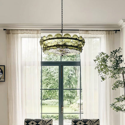 Luxe Solaris Murano Disc Chandelier