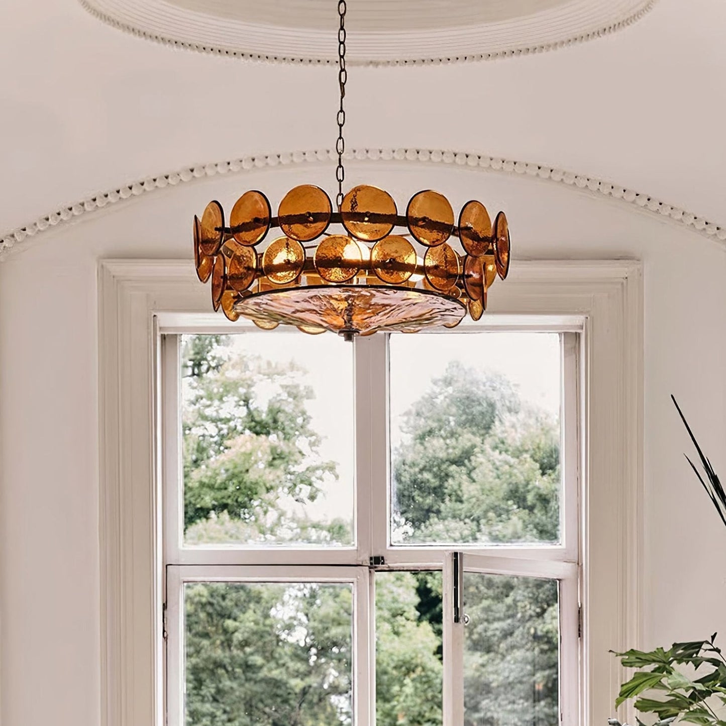Luxe Solaris Murano Disc Chandelier