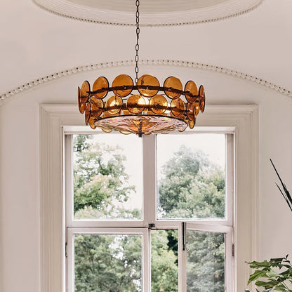 Luxe Solaris Murano Disc Chandelier