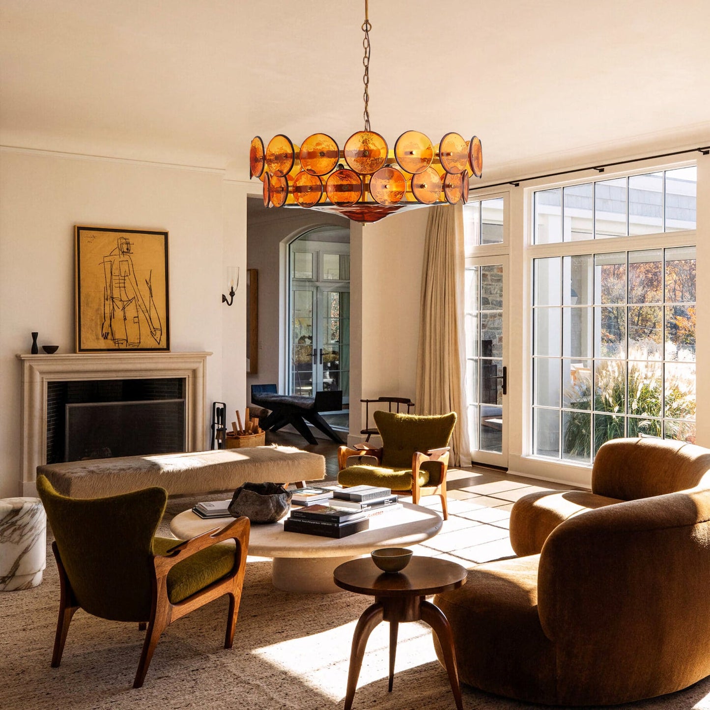 Luxe Solaris Murano Disc Chandelier