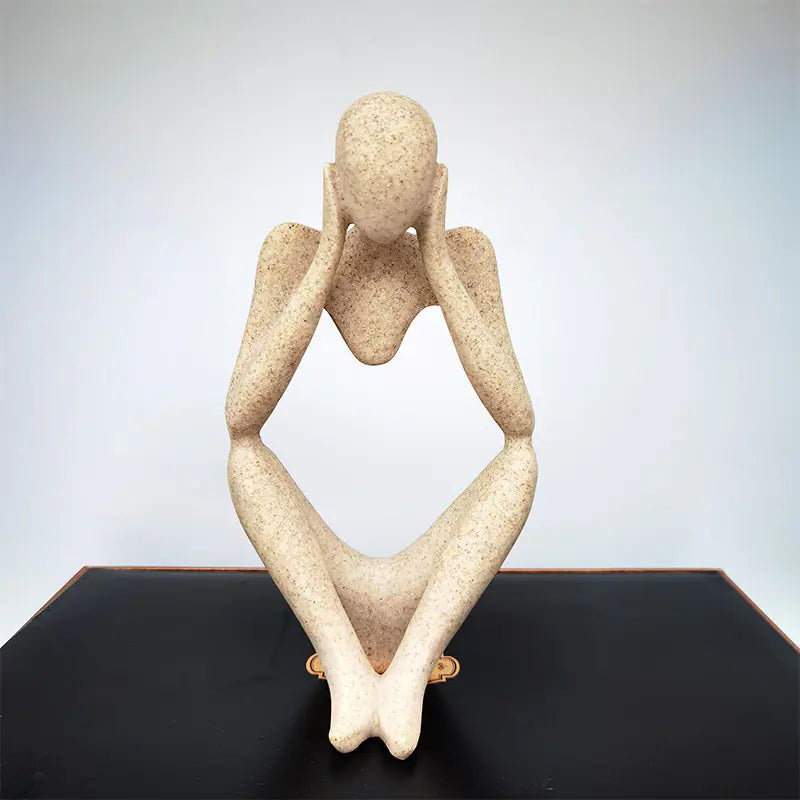 Abstract Resin Thinker Sculpture for Home Decoration