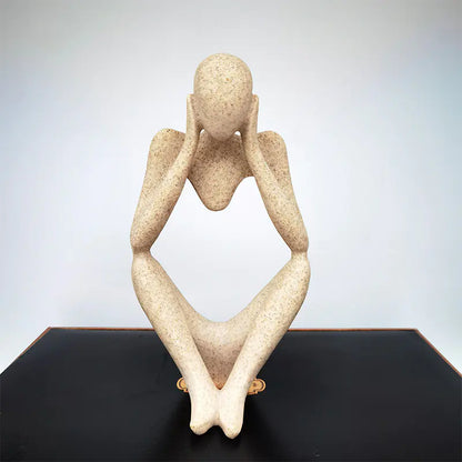 Abstract Resin Thinker Sculpture for Home Decoration