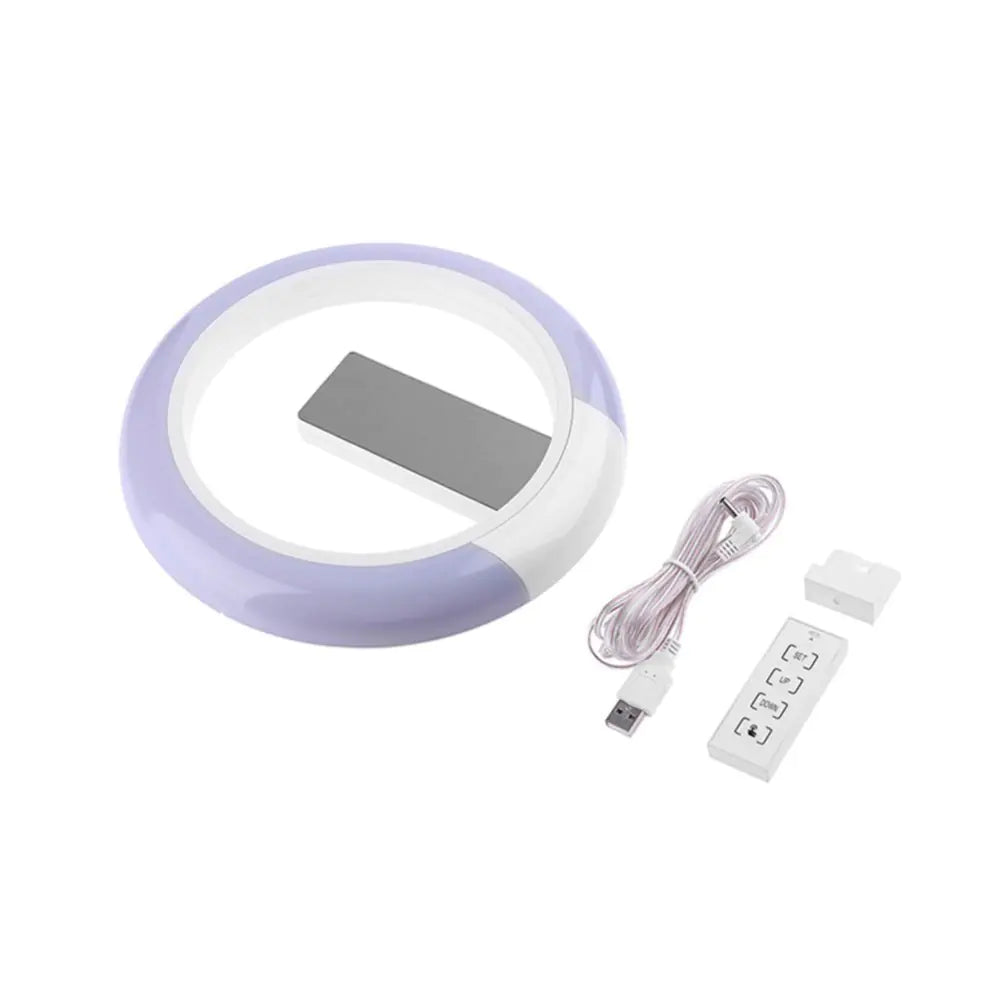 New LED Mirror Hollow Wall Clock with Alarm and 7 Colors