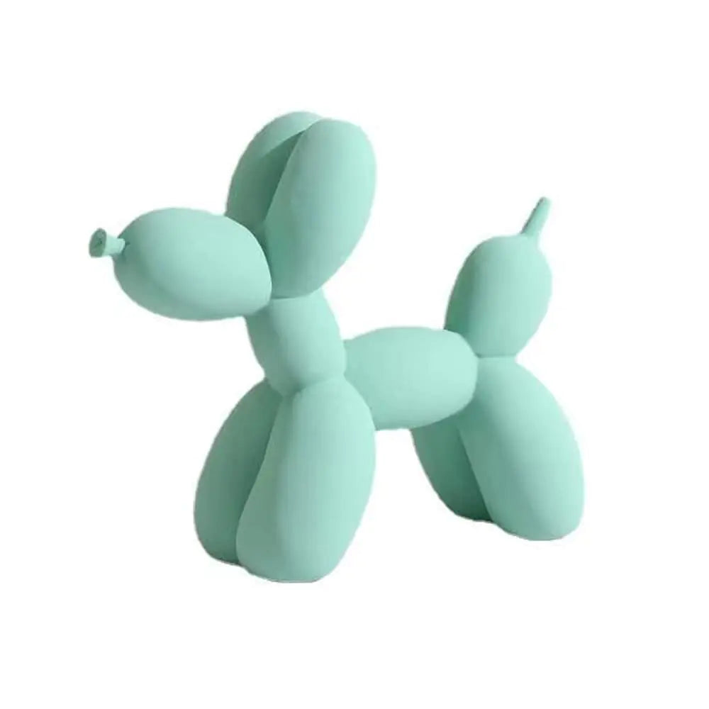 Resin Balloon Dog SculptureCreative Cute Animal Crafts Figurine Balloon Dog Shaped Statue Art Sculpture Modern Desktop Ornament Decoration for Home Bedroom Living Room Decor (Light Green8"x8"x3")