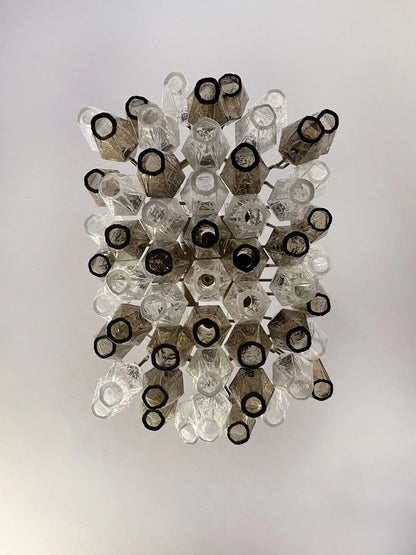 Smoked Poliedri Murano Glass Chandelier
